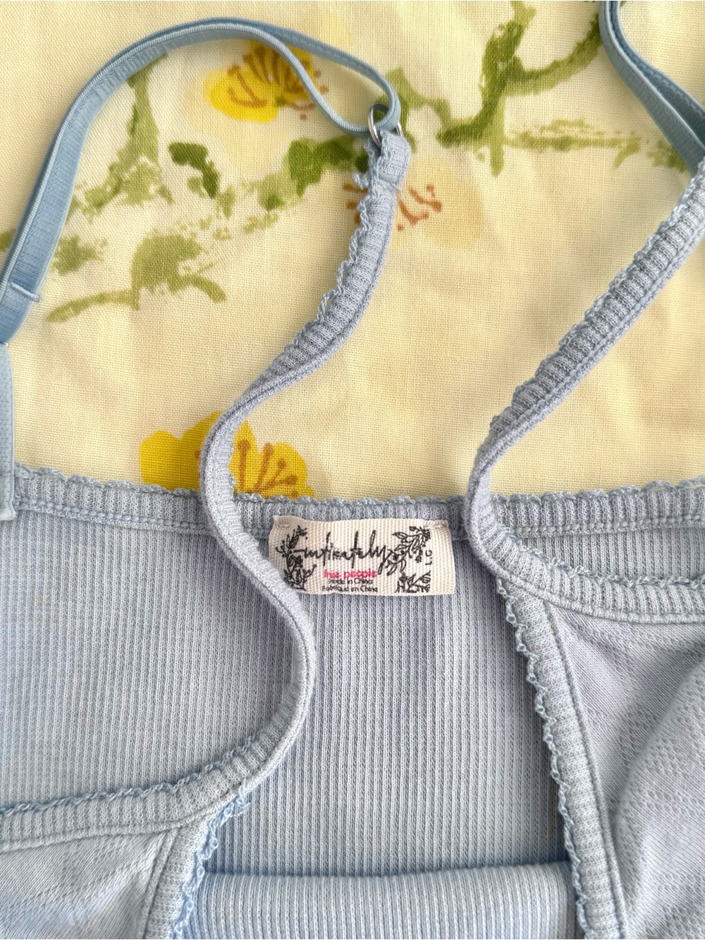 Free People Light Blue Ribbed Cami Tank - Picture 3 of 4